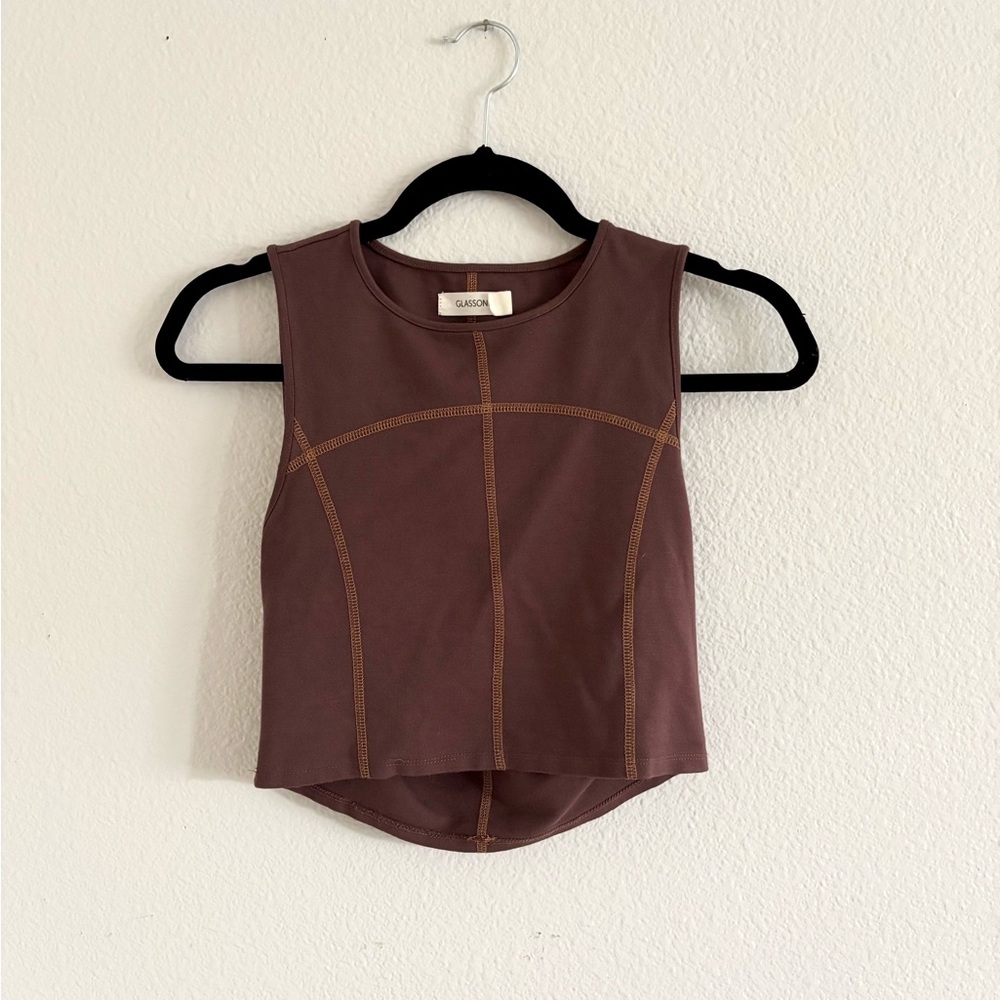 Glassons Chocolate Brown Cut-Out Tank Top